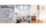 Amocart Attic Ladder Foldable 350pound  22.5" x 63" Multi-Purpose Aluminium Extension Light Fits 9.5'-12' Ceiling Heights