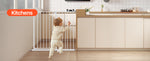 Amocart Baby Gate 28/30/36 Inches High Dog Gate Easy Step Walk Thru Child Pet Security Pressure Mount Kit Wall Cups Doorways