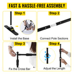 Amocart 3x2.4M Backdrop Background Stand Adjustable Telescopic Backdrop Banner Stand for Photocall Video Wedding Event Party