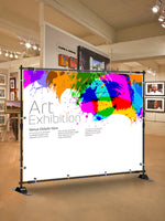 Amocart 2.4x2.4M Backdrop Background Stand Adjustable Telescopic Backdrop Banner Stand for Photocall Video Wedding Event Party