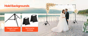 Bild in Galerie-Viewer laden, Amocart Backdrop Stand Adjustable Photo Backdrop Kit Heavy Duty Projector Screen Stand for Wedding Photo Video Studio Party
