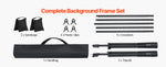 Amocart Backdrop Stand Adjustable Photo Backdrop Kit Heavy Duty Projector Screen Stand for Wedding Photo Video Studio Party