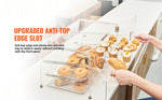 Amocart 2 Tray Clear Pastry Display Case Acrylic Commercial Countertop Bakery Display Case with Front and Rear Door for Bread