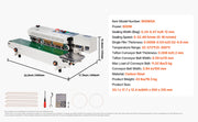 Load image into Gallery viewer, Amocart Continuous Bag Band Sealing Machine 6-12 mm Horizontal Band Sealer with Inflation Function for 0.02-0.8 mm Plastic Bags
