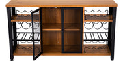 Bild in Galerie-Viewer laden, Amocart 47/55inch Industrial Bar Cabinet Wine Bar Cabinet Table with Wine Rack &amp; Glass Holder for Dining Living Room Rustic Oak
