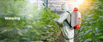 SucceBuy Battery Powered Backpack Sprayer Adjustable Pressure 4 Gallon Tank with 8/6Nozzles 2Wands for Weeding Spraying Cleaning