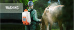 SucceBuy Battery Powered Backpack Sprayer Adjustable Pressure 4 Gallon Tank with 8/6Nozzles 2Wands for Weeding Spraying Cleaning