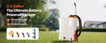 SucceBuy Battery Powered Backpack Sprayer 3.2Gal Powerful Electric 2Retractable Wands&5Nozzles Adjustable 0-90PSI 2 Hour Runtime