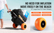 Load image into Gallery viewer, Amocart Beach Dolly with Big Wheels for Sand 165LBS Folding Cart with Cargo Deck Solid Wheel Adjustable Height Cart for Beach
