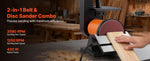 Amocart 6in Disc Sander & 2in x 42in Belt Sander 420W Bench Belt Disc Sanders Combo for DIY Woodworking Furniture Refinishing