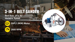 Amocart 1.5KW Belt Grinder Machine 2 x 82in Variable/Constant Speed 3 Mode Electric Belt Sander for Tool Polishing Knife Making
