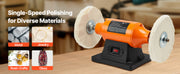Load image into Gallery viewer, Amocart 1/2HP Bench Buffer Polisher 6-inch 3450RPM Single Speed  with 2PCS Cloth Wheels Cast Iron Base for Metal Wood Polishing
