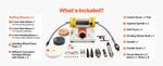 Amocart Bench Buffer Polisher 1/2HP 0 to 8000RPM with 4"Cloth Wheel 3"Grinding Wheel 3"Fiber Wheel for Metal Jewelry Plastic
