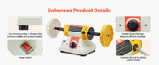 Charger l'image dans la visionneuse de galerie, Amocart Bench Buffer Polisher 1/2HP 0 to 8000RPM with 2PCS4" Cotton Wheel 3PCS 3" Abrasive Fiber Wheels Compound for Metal Wood
