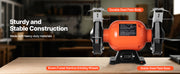 Load image into Gallery viewer, Amocart Bench Grinder Single Speed Bench Grinder 1750RPM Low-Speed Table Grinders with Induction Motor Adjustable Tool Rest
