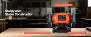 Load image into Gallery viewer, Amocart Bench Grinder 6inch Single Speed Bench Grinder High-Speed Table Grinders with Induction Motor 36/60-Grit Grinding Wheel

