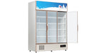 SucceBuy Triple Swing Door Commercial Refrigerator Display Fridge Upright Beverage Cooler Glass Door with LED Light