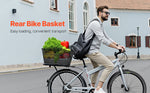 Amocart Rear Bike Basket Wire Mesh Bicycle Basket with Waterproof Cover Durable Metal Bike Back Basket Fits Most Rear Bike Rack