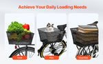 Amocart Rear Bike Basket Wire Mesh Bicycle Basket with Waterproof Cover Durable Metal Bike Back Basket Fits Most Rear Bike Rack