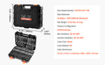 Amocart Bit Socket Set 107-Piece SAE and Metric Hex/Torx/External Torx/Tamper-Proof/Extra Long S2 Alloy Steel and Cr-V Steel