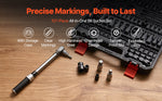 Amocart Bit Socket Set 107-Piece SAE and Metric Hex/Torx/External Torx/Tamper-Proof/Extra Long S2 Alloy Steel and Cr-V Steel