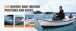 Amocart Boat Seat 18.9" Low Back Boat SeatFolding Boat Chair with Thickened Sponge Padding & Hinge Fold-Down Boat Captain Chair