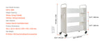 SucceBuy Rolling Library Book Cart 330lbs Capacity 30.3x15x48.0In Single Sided V-Shaped Shelves w/ 3 In Lockable Wheels for Home