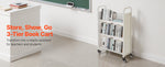 SucceBuy Rolling Library Book Cart 330lbs Capacity 30.3x15x48.0In Single Sided V-Shaped Shelves w/ 3 In Lockable Wheels for Home