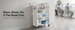 SucceBuy Rolling Library Book Cart 330lbs Capacity 30.3x15x48.0In Single Sided V-Shaped Shelves w/ 3 In Lockable Wheels for Home