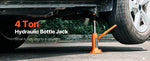 Amocart 4/6/8 Ton Hydraulic Bottle Jack, Heavy Duty Welded Bottle Jack, for Auto Repair, House Lift and Agricultural Equipment