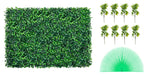 Amocart Artificial Boxwood Panel UV 24pcs 20x20/24x16 in Boxwood Hedge Wall Panels Artificial Grass Backdrop Wall Green Grass