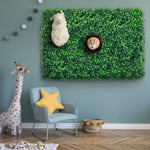 Amocart Artificial Boxwood Panel UV 24pcs 20x20/24x16 in Boxwood Hedge Wall Panels Artificial Grass Backdrop Wall Green Grass