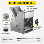 Amocart Commercial Bread Slicer Stainless Steel 12mm Blades Electric Bread Cutting Machine Kitchen Appliance Toast Processor