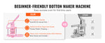 Amocart 3-IN-1 Button Maker Button Maker Machine with Panda Magic Book  Ergonomic Arc Handle Punch Press Kit