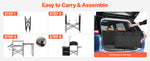 Amocart Camping Kitchen Table Folding Camp Cook Station Aluminum Portable Cook Station with Cupboard, Carrying Bag Windscreen