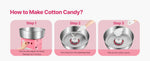Amocart Electric Cotton Candy Machine 1000W Commercial Candy Floss Maker with Stainless Steel Bowl for  Birthday Family Party