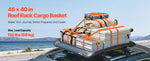 Amocart Roof Rack Cargo Carrier 48x40x5.6“ Universal Rooftop Cargo Basket Car Top Luggage Holder Anti-Rust Alloy Steel for Car