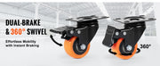 Load image into Gallery viewer, SucceBuy 2/3/4/5/6-inch Swivel Plate Casters Set of 4 with Security Dual Locking PVC Caster Wheels for Cart Furniture Workbench

