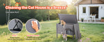 Amocart Heated Cat House Insulated Wooden House for Outdoor Cats with Heating Pad Openable Asphalt Roof for 1-3 Cats in Winter