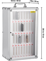 Amocart 36 Slots Cell Phone Cabinet Silver Aluminum Alloy Pocket Chart Wall Mounted Storage Locker Box for Classroom Office Gym