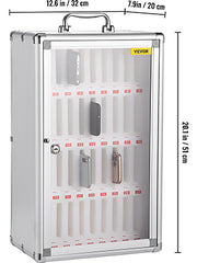 Bild in Galerie-Viewer laden, Amocart 36 Slots Cell Phone Cabinet Silver Aluminum Alloy Pocket Chart Wall Mounted Storage Locker Box for Classroom Office Gym
