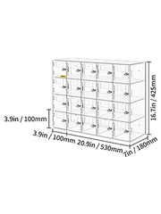 Bild in Galerie-Viewer laden, Amocart Cell Phone Storage Locker 10/20 Slots Acrylic Material w/ Door Locks &amp;Keys Wall-Mounted Cabinet Pocket Office Classroom
