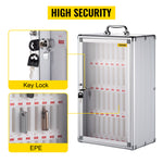 Amocart 36 Slots Cell Phone Cabinet Silver Aluminum Alloy Pocket Chart Wall Mounted Storage Locker Box for Classroom Office Gym