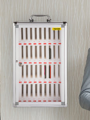 Bild in Galerie-Viewer laden, Amocart 36 Slots Cell Phone Cabinet Silver Aluminum Alloy Pocket Chart Wall Mounted Storage Locker Box for Classroom Office Gym
