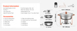 Amocart 4 Pack Chafing Dish Buffet Set Stainless Steel Chafer w/4 Full Size Pan Round Catering Warmer Server for Party Banquets
