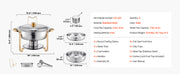 Load image into Gallery viewer, SucceBuy 4 Pack Chafing Dish Buffet Set Stainless Steel Chafer w/4 Full Size Pan Round Catering Warmer Server for Party Banquets
