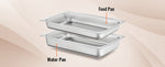 Amocart 8QT Rectangle Chafing Dish 2/4/6 Packs w/ Full Size Pans Buffet Catering Warmer Server Folding Stand Fuel Holder Tray
