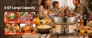 Load image into Gallery viewer, Amocart 5 Qt 2 4 Pack Round Chafing Dish Buffet Set Stainless Steel Chafer w/ 4 Full Size Pan Catering Warmer Server for Party
