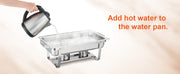 Load image into Gallery viewer, Amocart 8QT Rectangle Chafing Dish 2/4/6 Packs w/ Full Size Pans Buffet Catering Warmer Server Folding Stand Fuel Holder Tray
