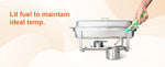 Amocart 8QT Rectangle Chafing Dish 2/4/6 Packs w/ Full Size Pans Buffet Catering Warmer Server Folding Stand Fuel Holder Tray
